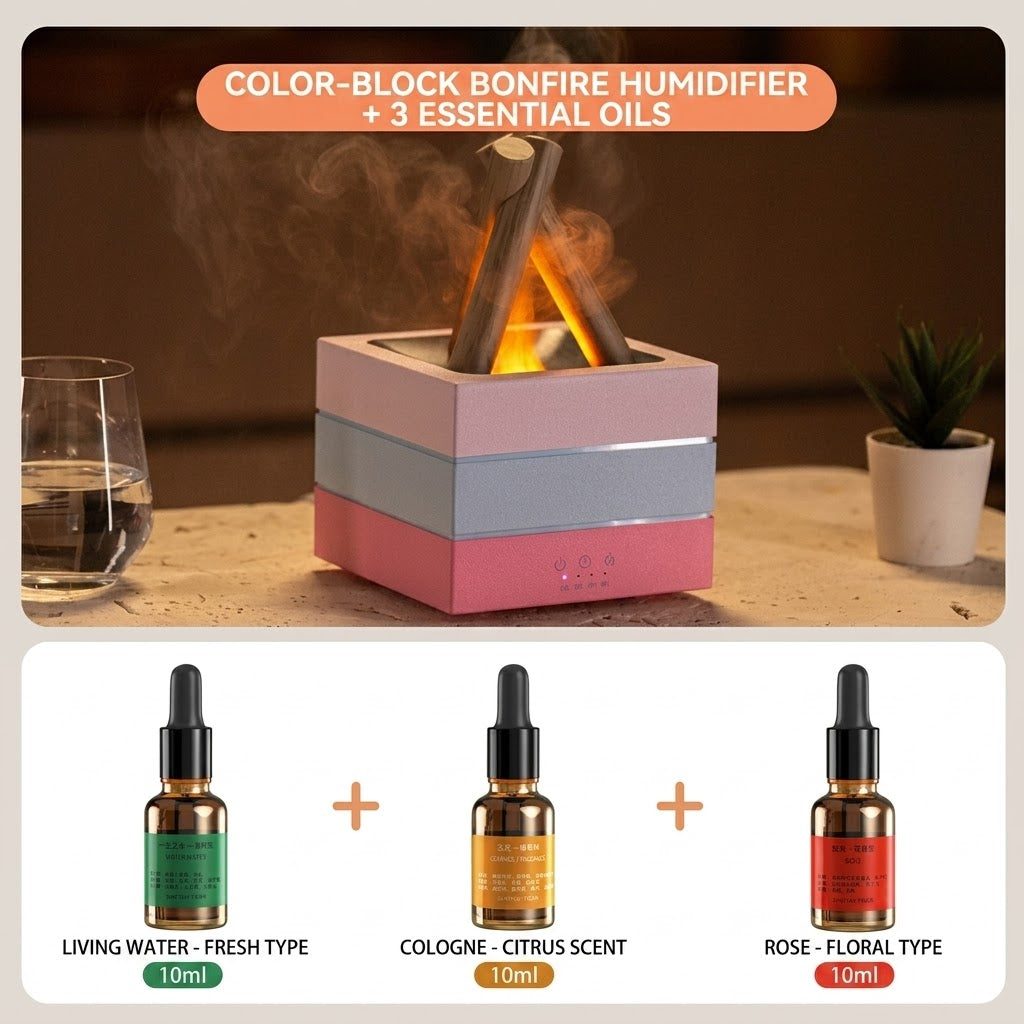 Realistic Flame Effect Humidifier & Essential Oil Diffuser π₯