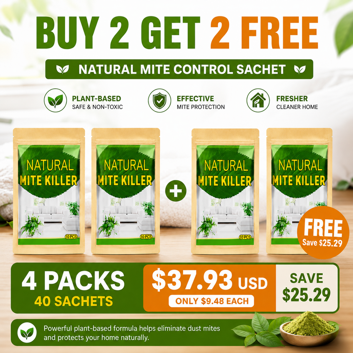 🔥Hot Sale 60% OFF🔥Natural Mite Control Sachet