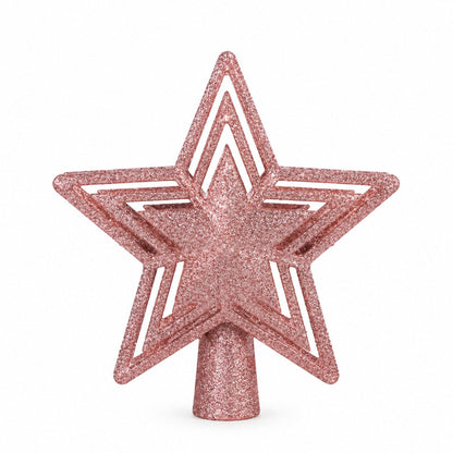 Christmas Star Projector Tree Topper – 3D Illuminated Star with Rotating Snowflake Light