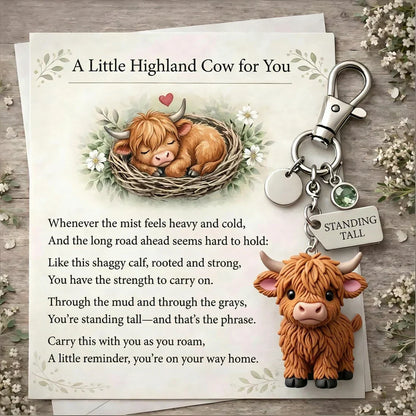 🐮A Little Highland Cow For You Keychain: Your Daily Reminder of Quiet Strength